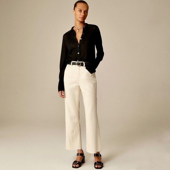 NWT!! J. CREW ’84 Mid Rise Relaxed Kickout Jeans Ecru Wash Size 31P 31 Petite - Picture 1 of 16